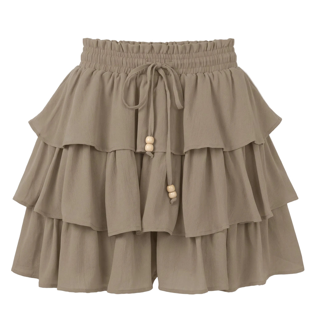 Mocha Tiered Boho Skort