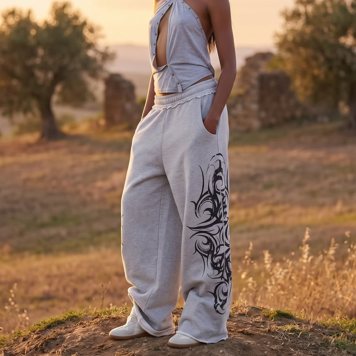 Tribal Graphic Loose Sweatpants