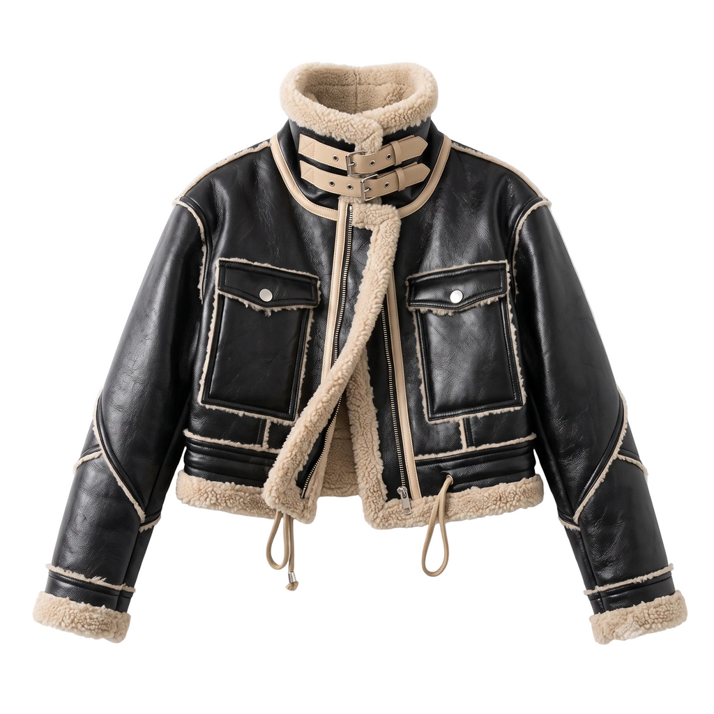 REBEL SHEARLING CROPPED Jacke