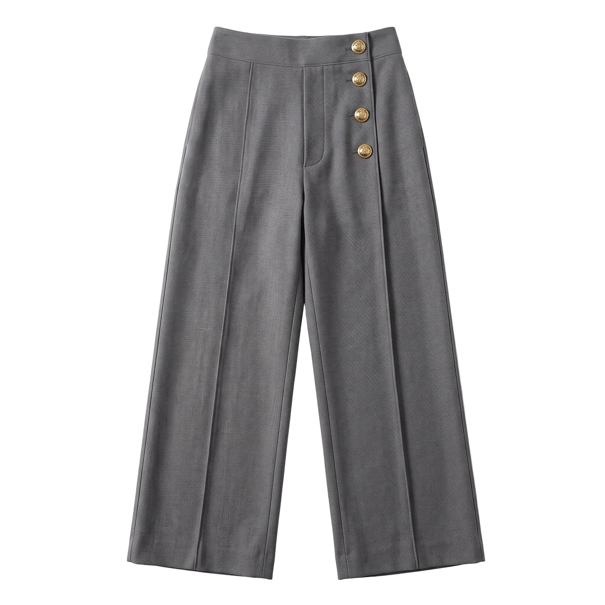 Elegant Asymmetric Button Trousers