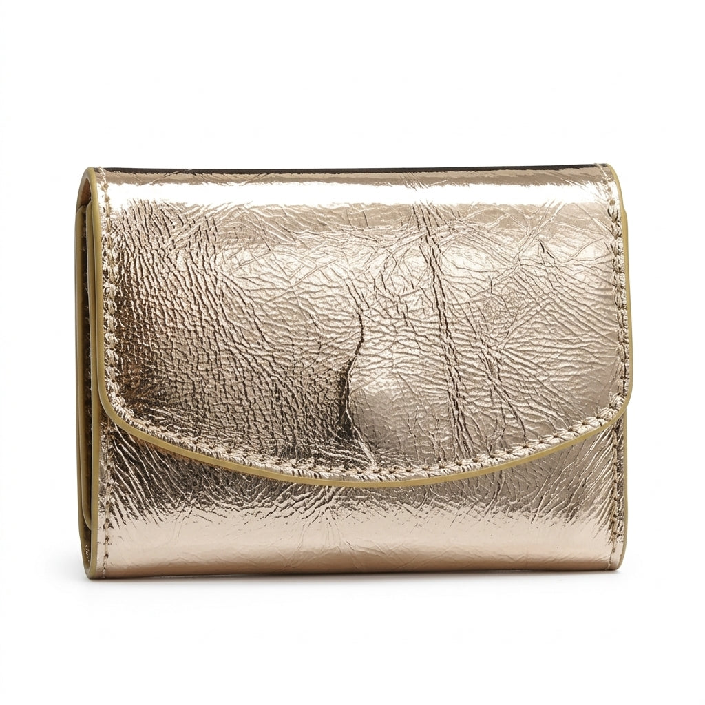 METALLIC GOLD MINI FOLD WALLET