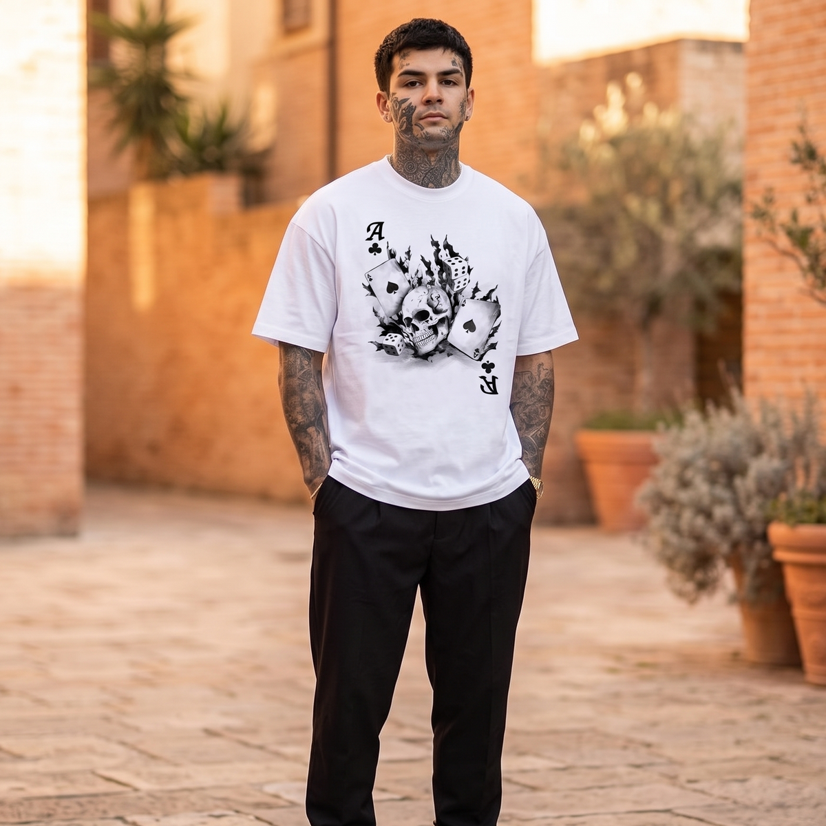 Ace & Skull Graphic T-Shirt