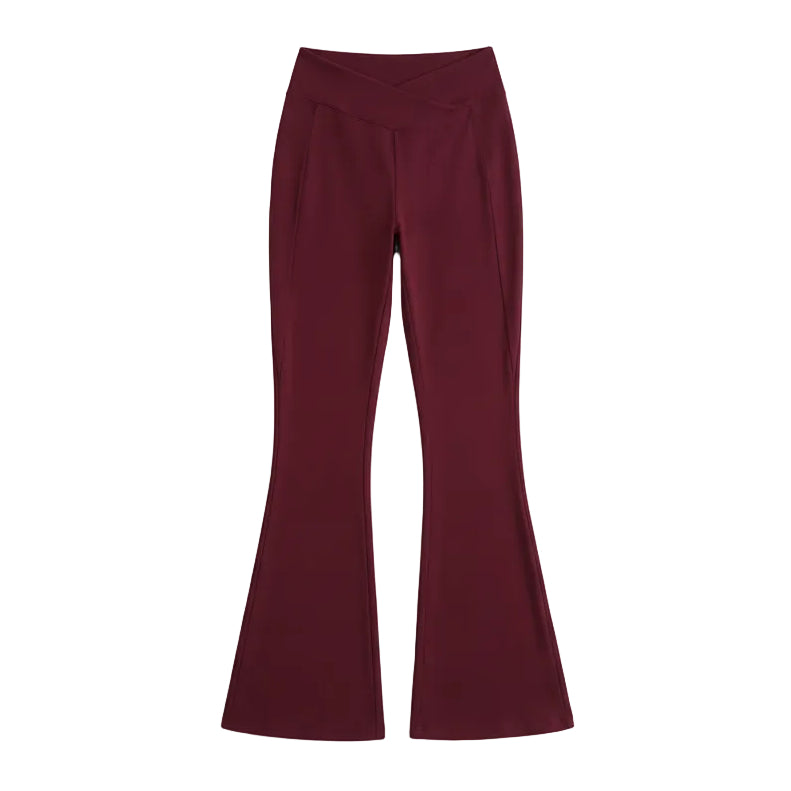 Cora Crossover V-Waist Flare Leggings