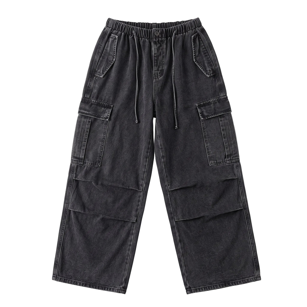 Kira Washed Cargo Wide-Leg Jeans