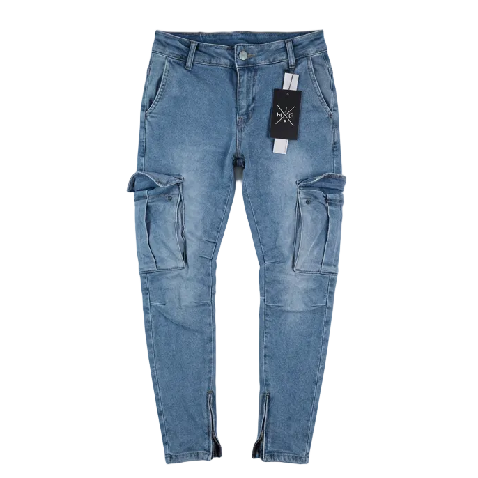Light-Blue Cargo Jeans