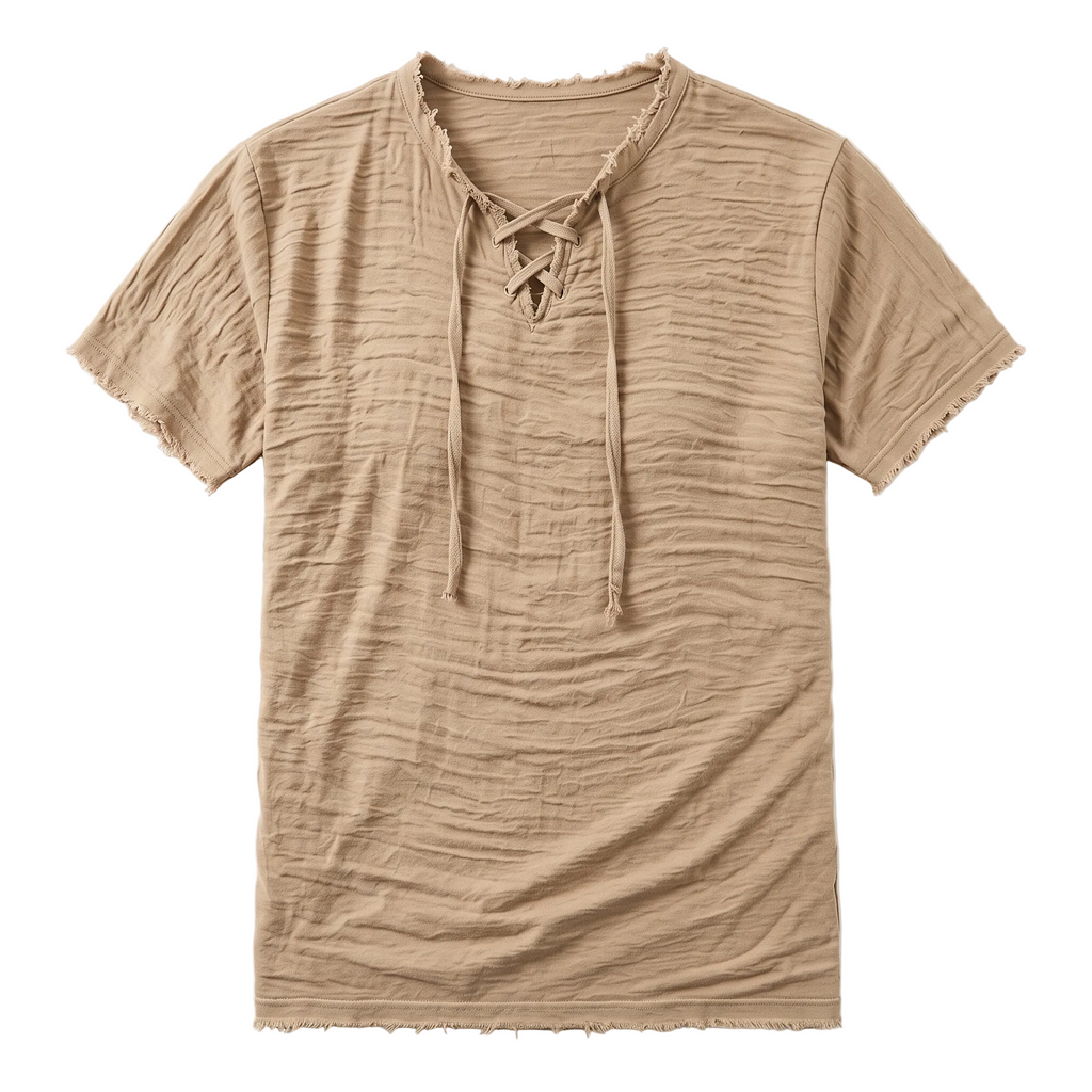 Boho Lace-Up Vintage Shirt