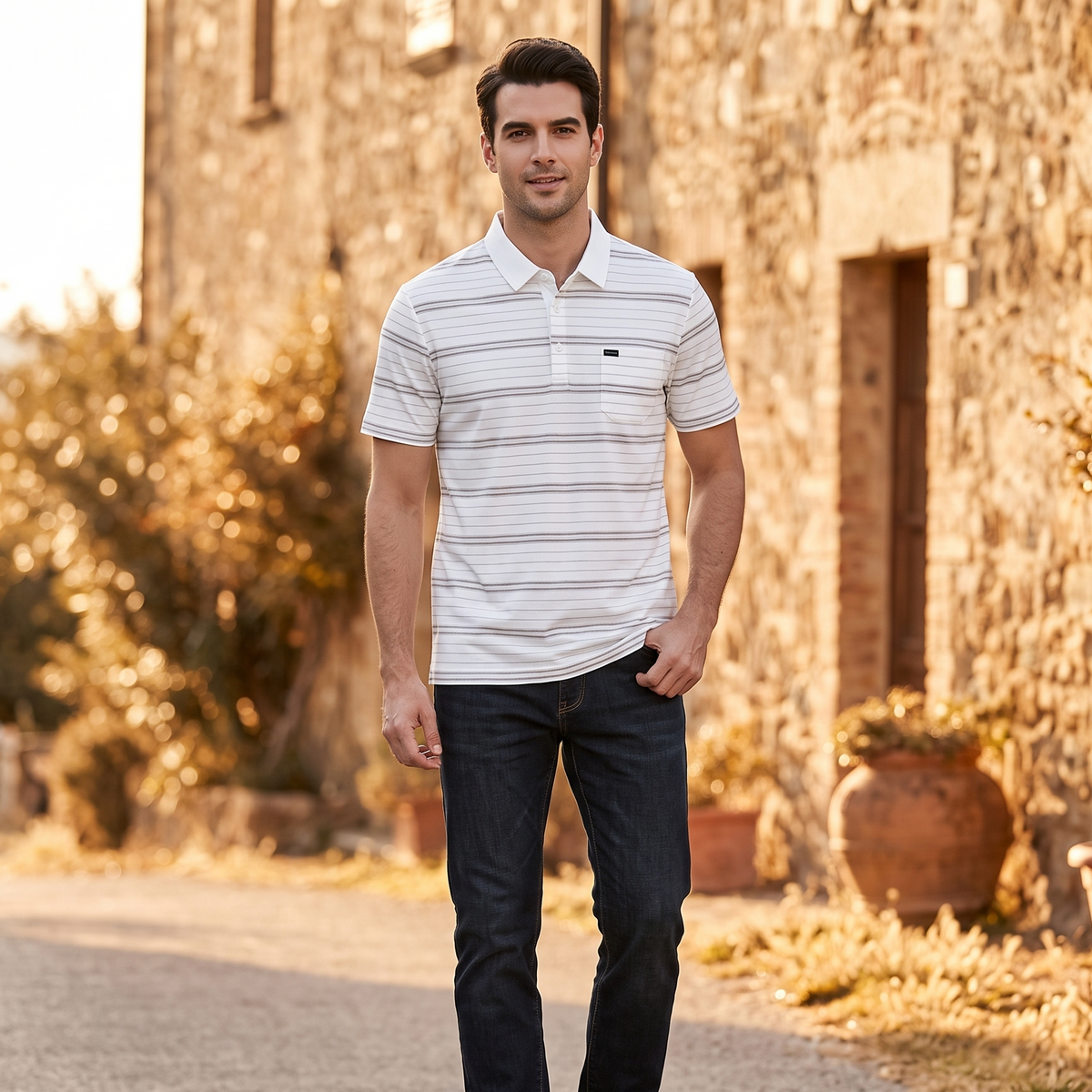 Casual Breeze Striped Polo Shirt