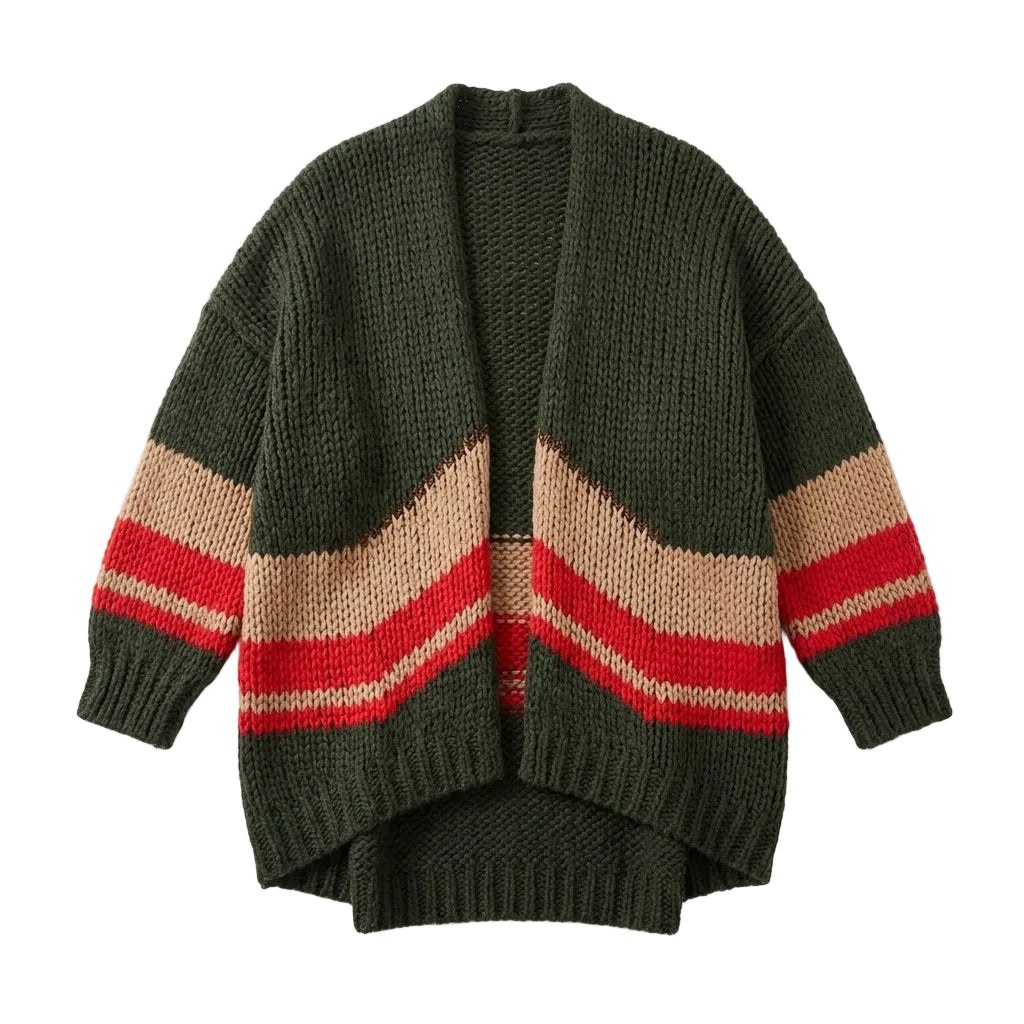 BOHO STRIPE OVERSIZED KNIT Cardigan