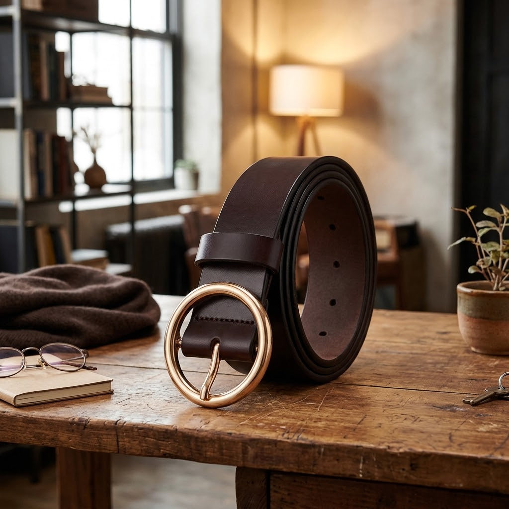 AURA CIRCLE – Minimalist Classic Leather Belt