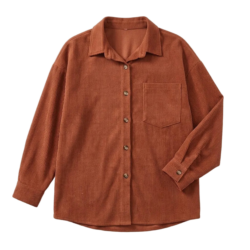 RUST CORDUROY OVERSIZED Shacket