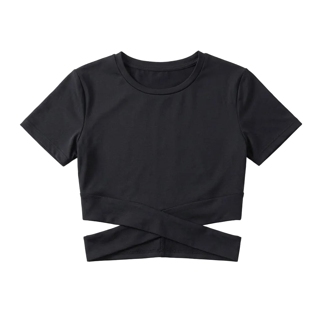 Cross-Front Athletic Crop Top