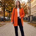 SUNSET ORANGE CHUNKY KNIT Cardigan
