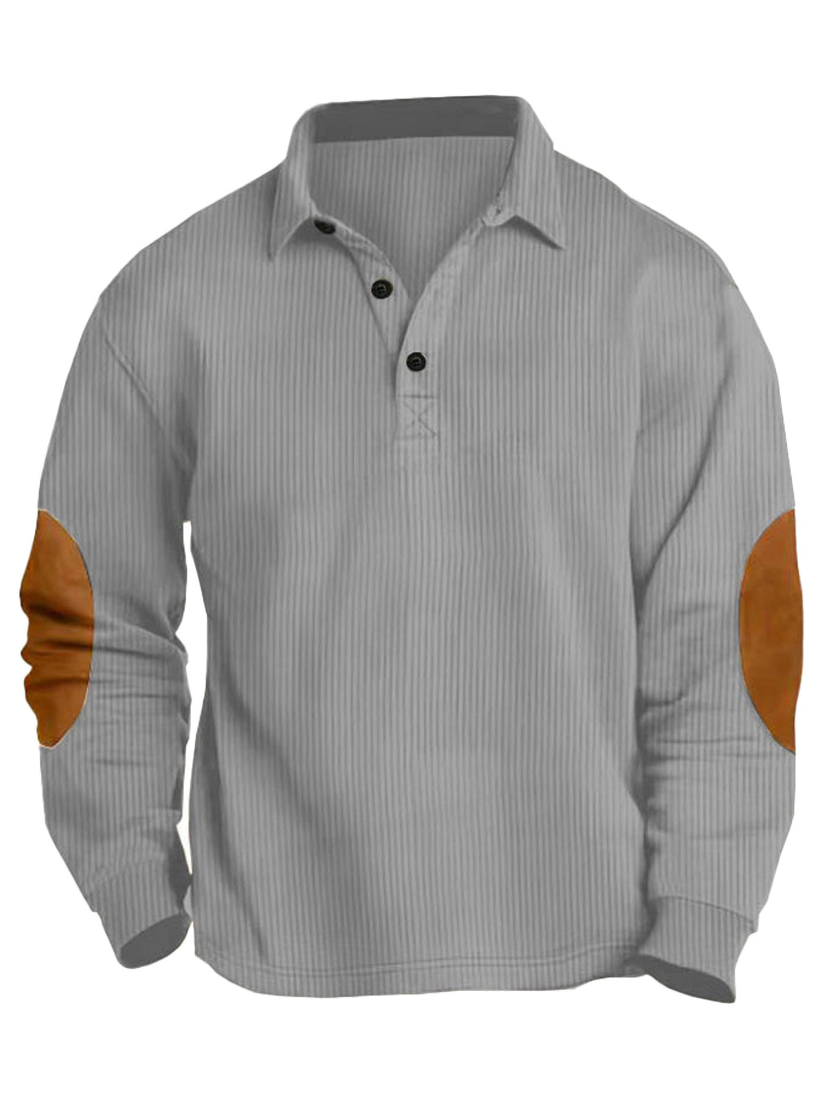 Classic Elbow Patch Ribbed Polo Shirt