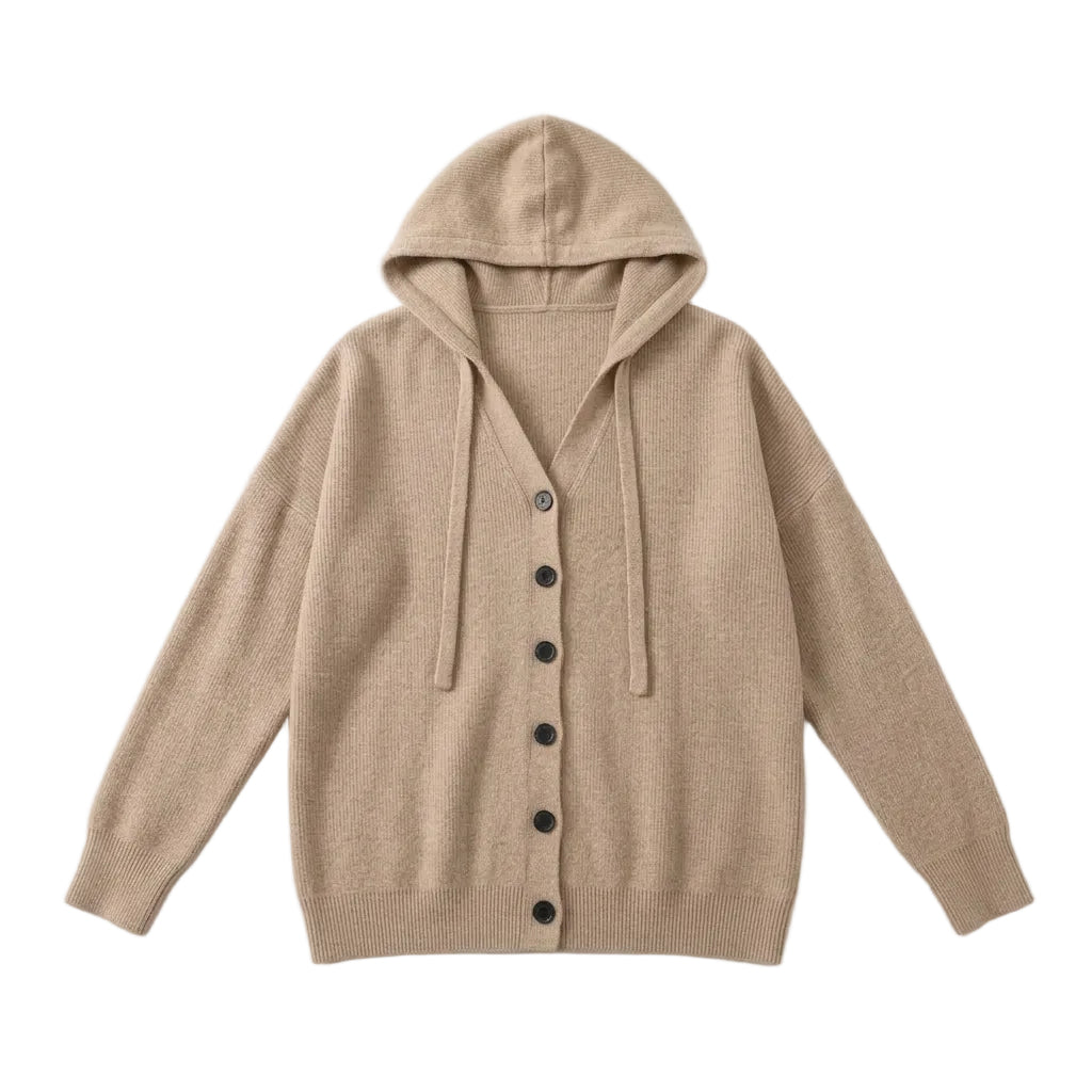 Knit Hooded Cardigan