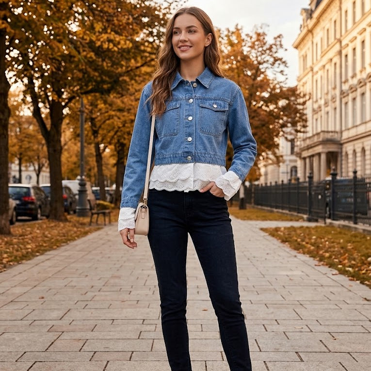 LAYERED ILLUSION DENIM Jacke